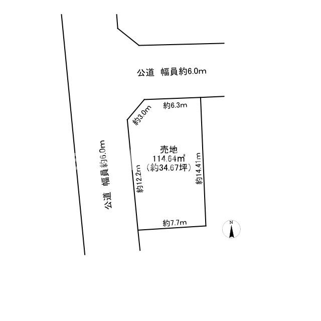 尾張旭市庄南町2丁目　土地の土地図