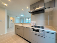 【キッチン】 | アダージュ原五番館☆仲介手数料無料☆ | 機能性とデザイン性を両立させた、リノベーション物件ならではの素敵なキッチン。立ってみるとそれがよく分かります♪