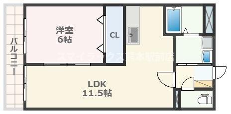Niceマンション九品寺の間取り