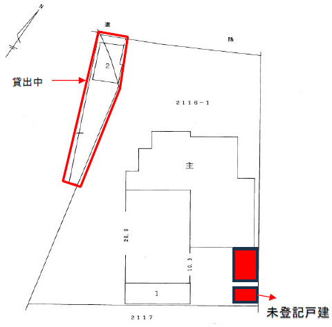 湖南市夏見の倉庫の区画図