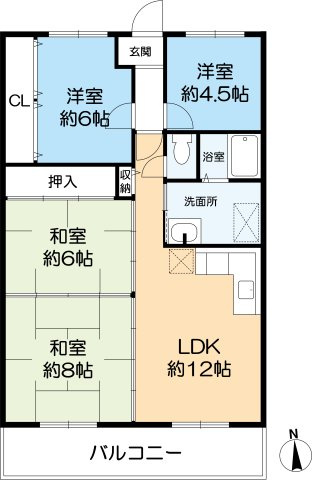 チャフル甲東の間取り