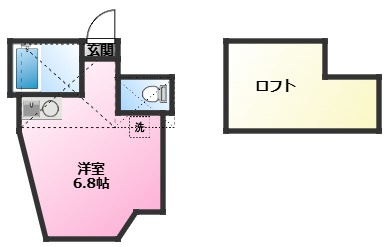 ユナイト丸子えエルヴィスの杜の間取り|バストイレ別　ロフト　家具家電付き　ネット無料