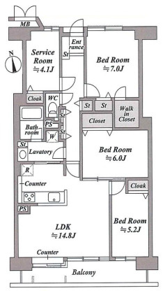 ツインシティ東砂アネックスの間取り
