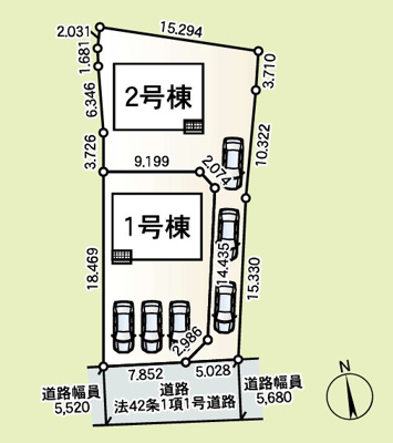 【区画図】 | Cradle garden　神川町新里第4 | 図面と現況が異なる場合、現況を優先とします。【2号棟】