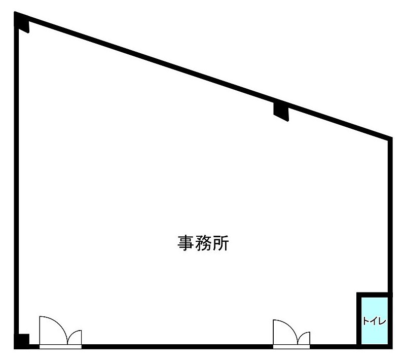 近江八幡市鷹飼町の事務所の区画図