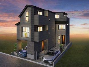 浦安市富士見２丁目　新築戸建て　全２棟の外観パース