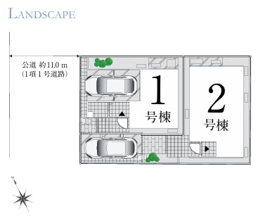 浦安市富士見２丁目　新築戸建て　全２棟の区画図