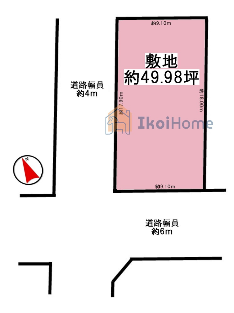 明石市中朝霧丘　土地の土地図|建築条件はございません。お好きなハウスメーカーで建築可能です！更地渡しで解体費かかりません！