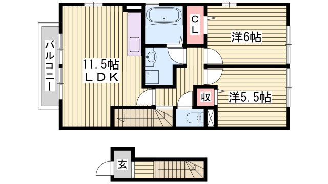 ローテローゼ恵比須の間取り