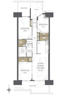 【間取り】エステ・スクエア青葉の森三番館 