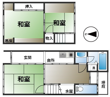 上京区利生町 中古テラスの間取り