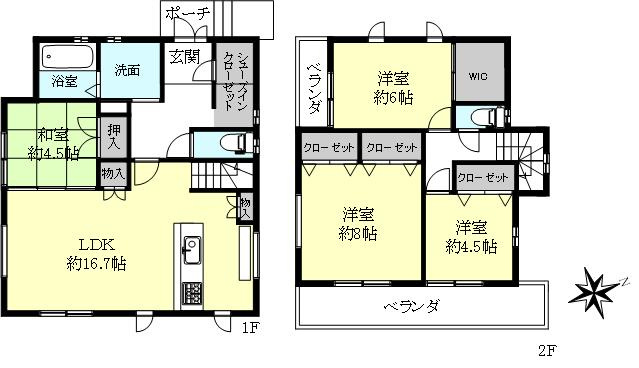 神戸市垂水区つつじが丘6丁目戸建の間取り
