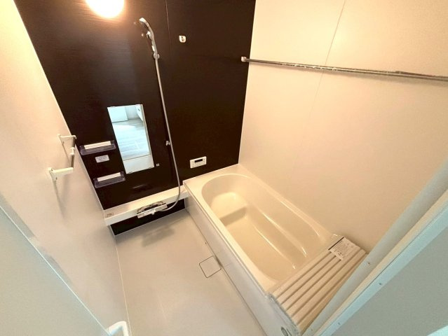 三郷市　中央5丁目　新築戸建　全1棟の浴室|日々の疲れを癒すお風呂です