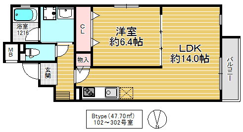 大阪市城東区鴫野東３丁目のアパートの間取り