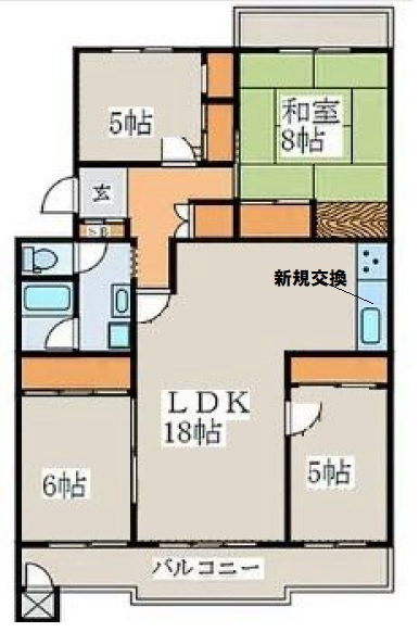 三郷早稲田団地3-23-2号棟の間取り|間取図です