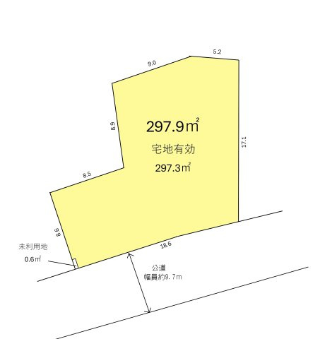 土地　富士見市下南畑の土地図|間口広々15m以上