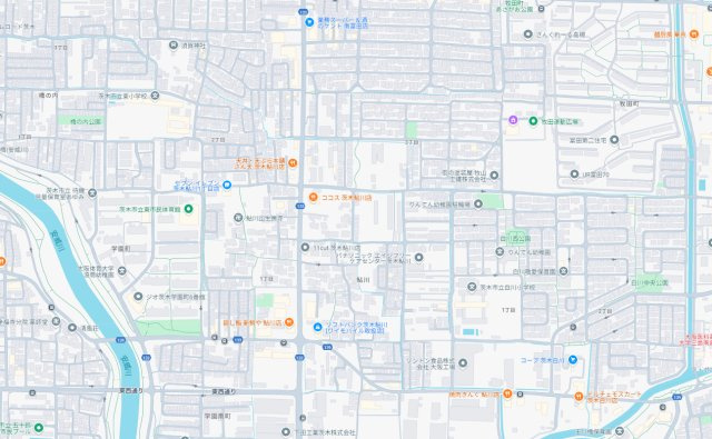 茨木市鮎川　新築一戸建ての地図