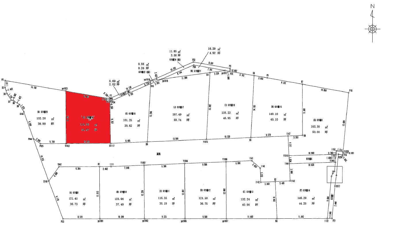 福井東町　建築条件付き　売土地　Ｌ号地の区画図|Ｌ号地