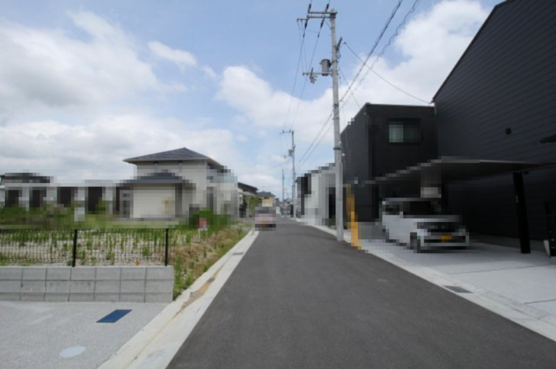 福井東町　建築条件付き　売土地　Ｌ号地の前面道路含む現地写真
