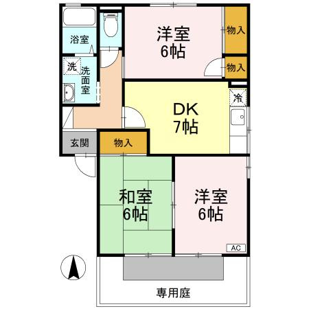 【間取り】 | ステーションハウス久米Ⅲ　A棟
