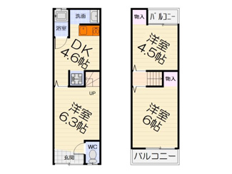 【間取り】 | 綾園6丁目テラスハウス