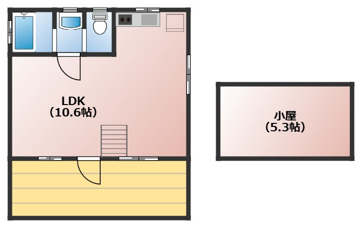 京北下町釜口谷山田　中古戸建の間取り