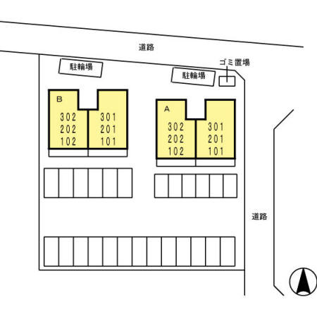 グランディオ B棟の区画図