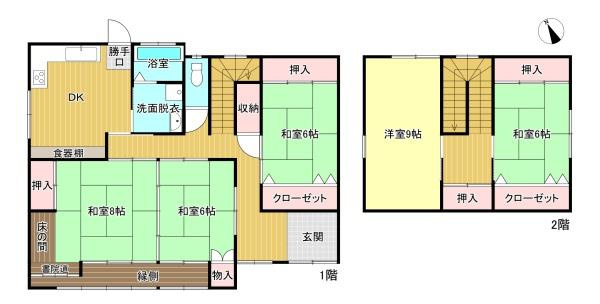 出雲市高岡町　中古戸建の間取り
