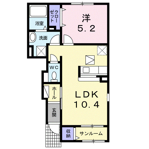 アンソレイエⅡの間取り
