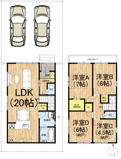 【間取り】 | K41091-1号地大宮