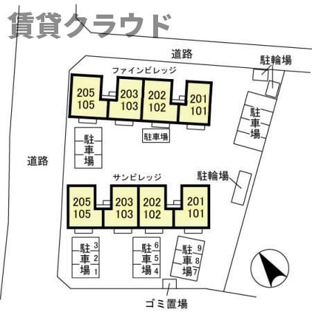 サンビレッジの区画図