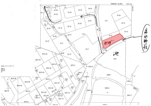 津山市　上横野　売土地　84坪　の区画図