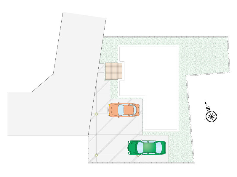 ７号棟　駐車スペースは2台分！