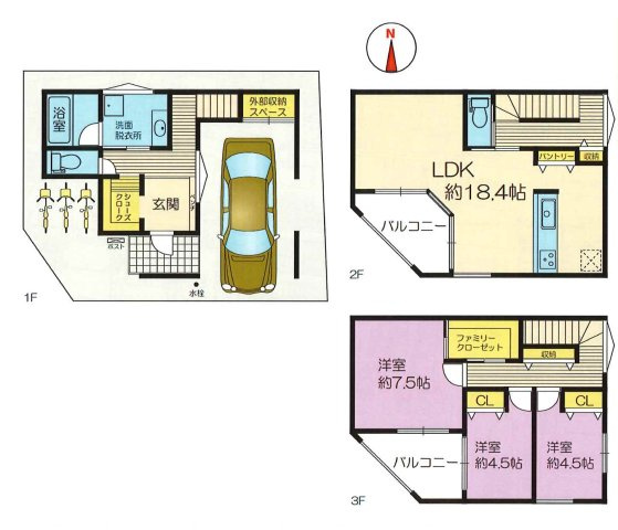 【間取り】 | 城東区鴫野西5丁目新築戸建