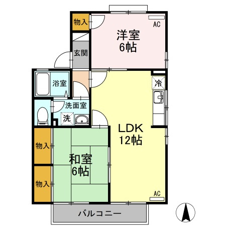 【間取り】 | エスポワール３４　F棟