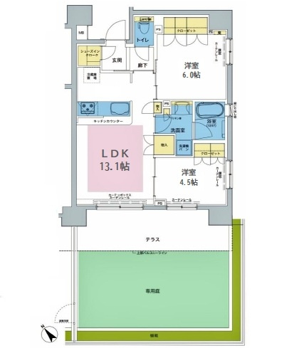【間取り】 | アンビシャスみずほ台 | ２LDK
