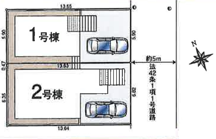 入間市大字高倉の新築一戸建の区画図|カースペース１台分