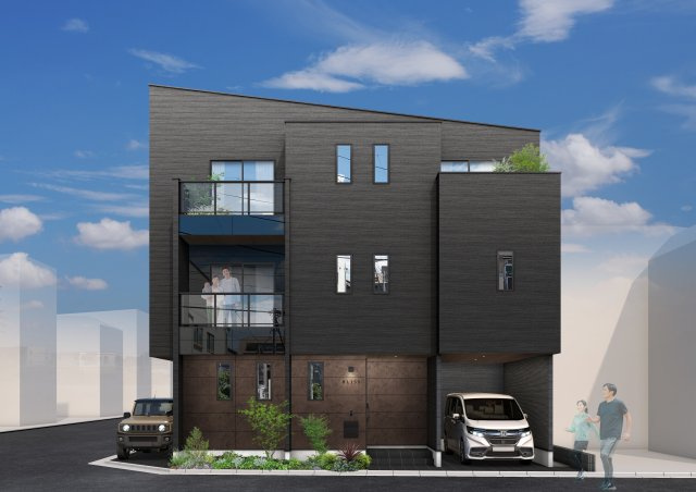 中野区丸山2丁目　新築戸建の外観パース|パース