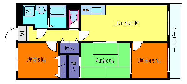 芦屋三木マンションの間取り