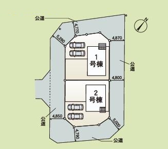 北茨城市中郷町粟野第1　新築戸建　2号棟の区画図