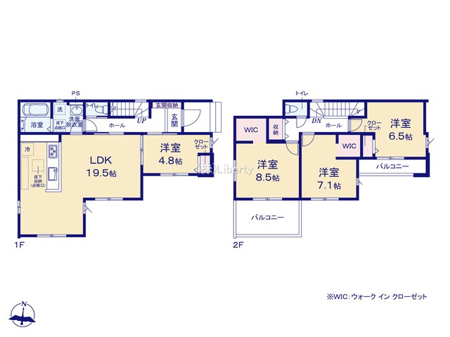 牛久市田宮町26期　新築戸建　１号棟の間取り