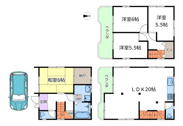【間取り】 | 吹田市内本町3丁目中古戸建 | エイブルにて取扱い可能な住宅ローンは、全部で10種類以上！お客様にピッタリの住宅ローンを当社のFPよりご案内させて頂きます。住宅ローンのご相談だけでも、お気軽にご相談下さいませ。