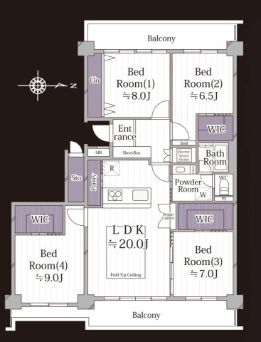 南柏パークハウスA棟の間取り