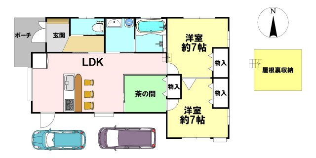 八代市鷹辻町中古平屋戸建の間取り