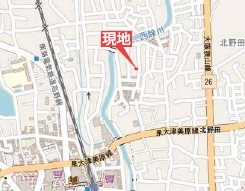 堺市東区北野田新築戸建て　1号棟の地図