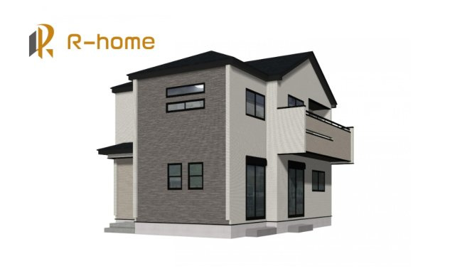 牛久市南4丁目7期　新築戸建て　1号棟の外観パース|2025年9月完成予定！近隣の同仕様完成物件をご見学いただけます♪