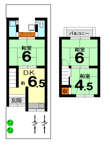 【間取り】 | 樫原分田　テラスハウス