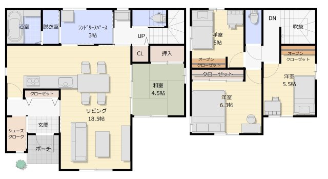 ☆★☆完成見学会開催☆★☆タスリエＰＬＵＳ永碇町の間取り