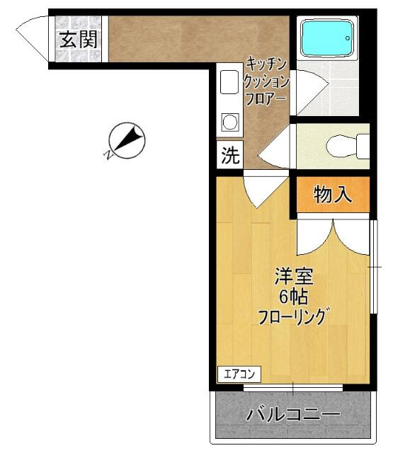 ３０２号室間取/１Ｋ