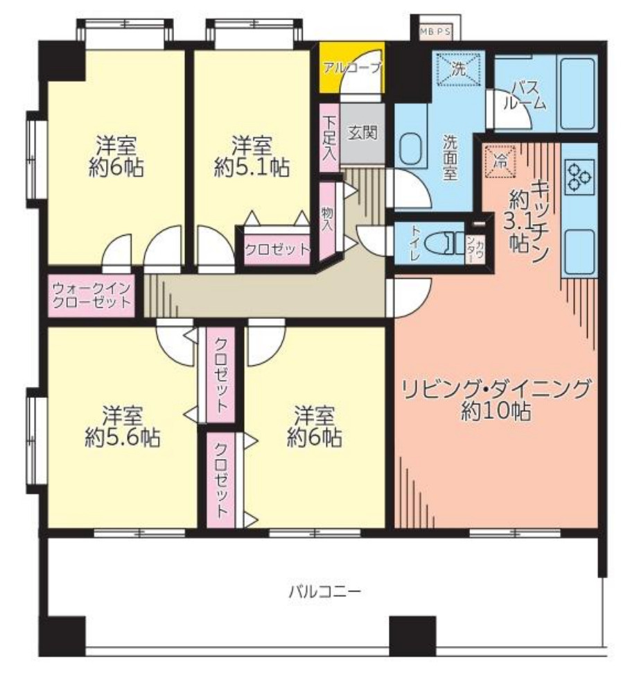 ライオンズマンション横濱本牧ベイステージ【仲介手数料無料】の間取り